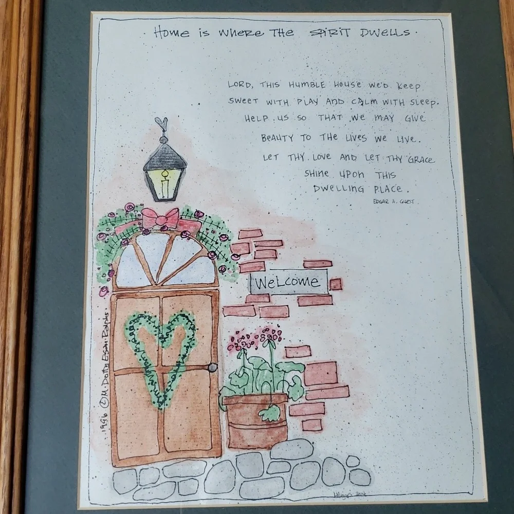 Hand Painted Framed Water Color Wall Art